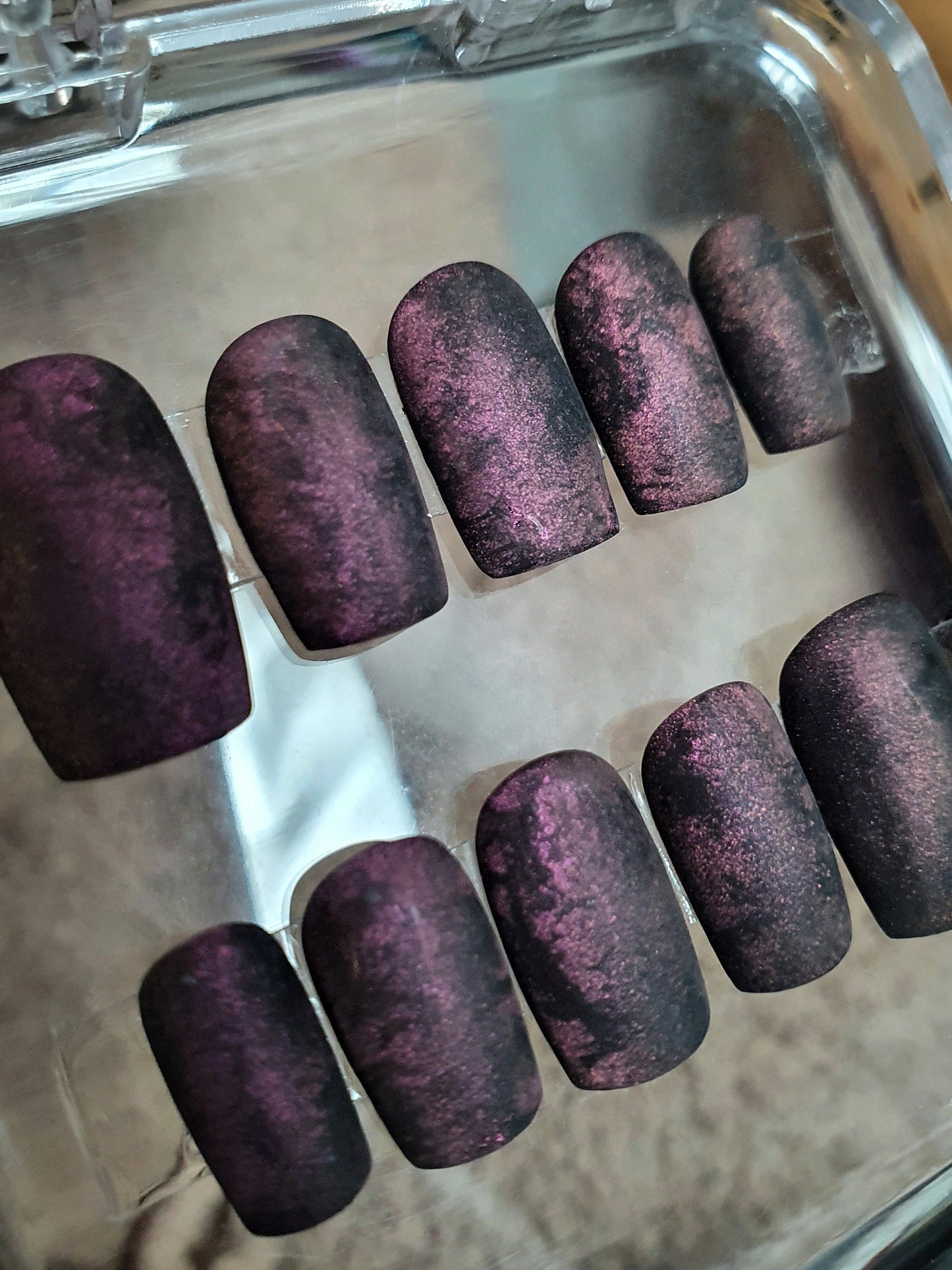 Dark Lilac Short Cashmere Nails