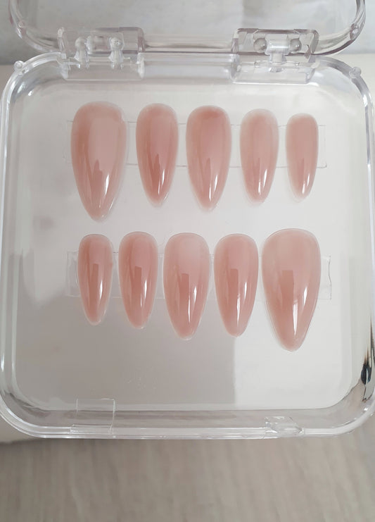 Medium Almond Nude Press on Nails