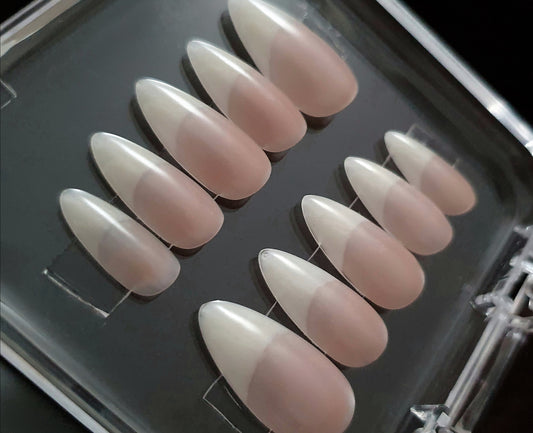 Natural Real Looking French Press on Nails