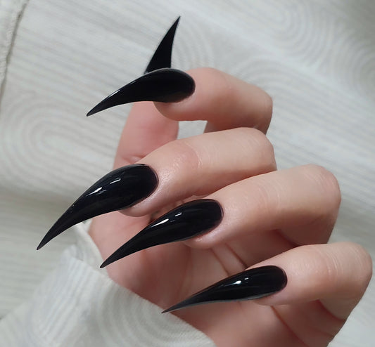 Claw Press On Nails, Black claw nails, Handmade Claw Press on nails, Cosplay nails