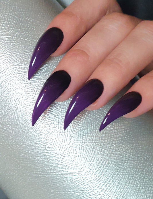 Dark Purple Curved Claw Nails