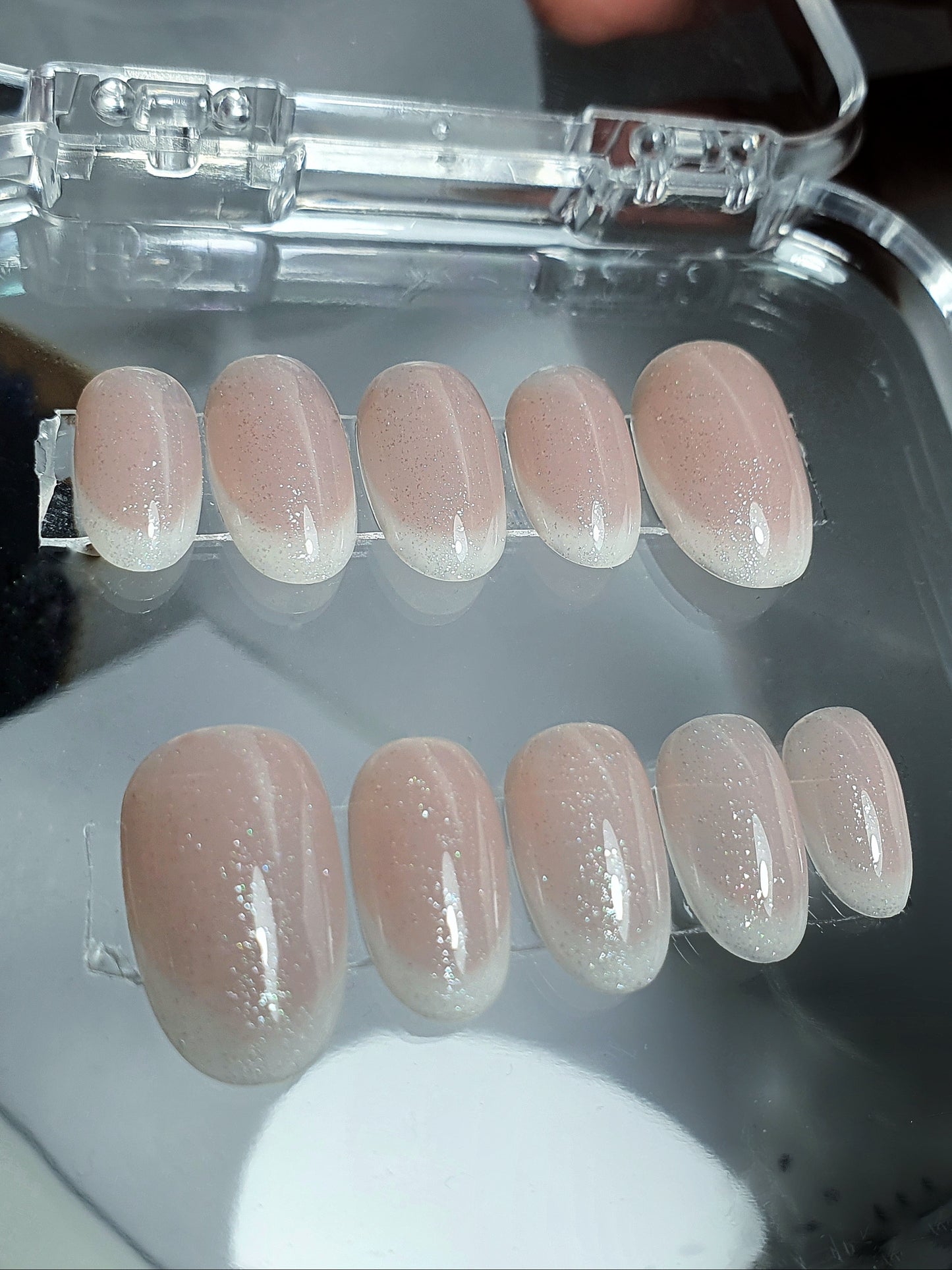 Milky White Short Oval French Nails