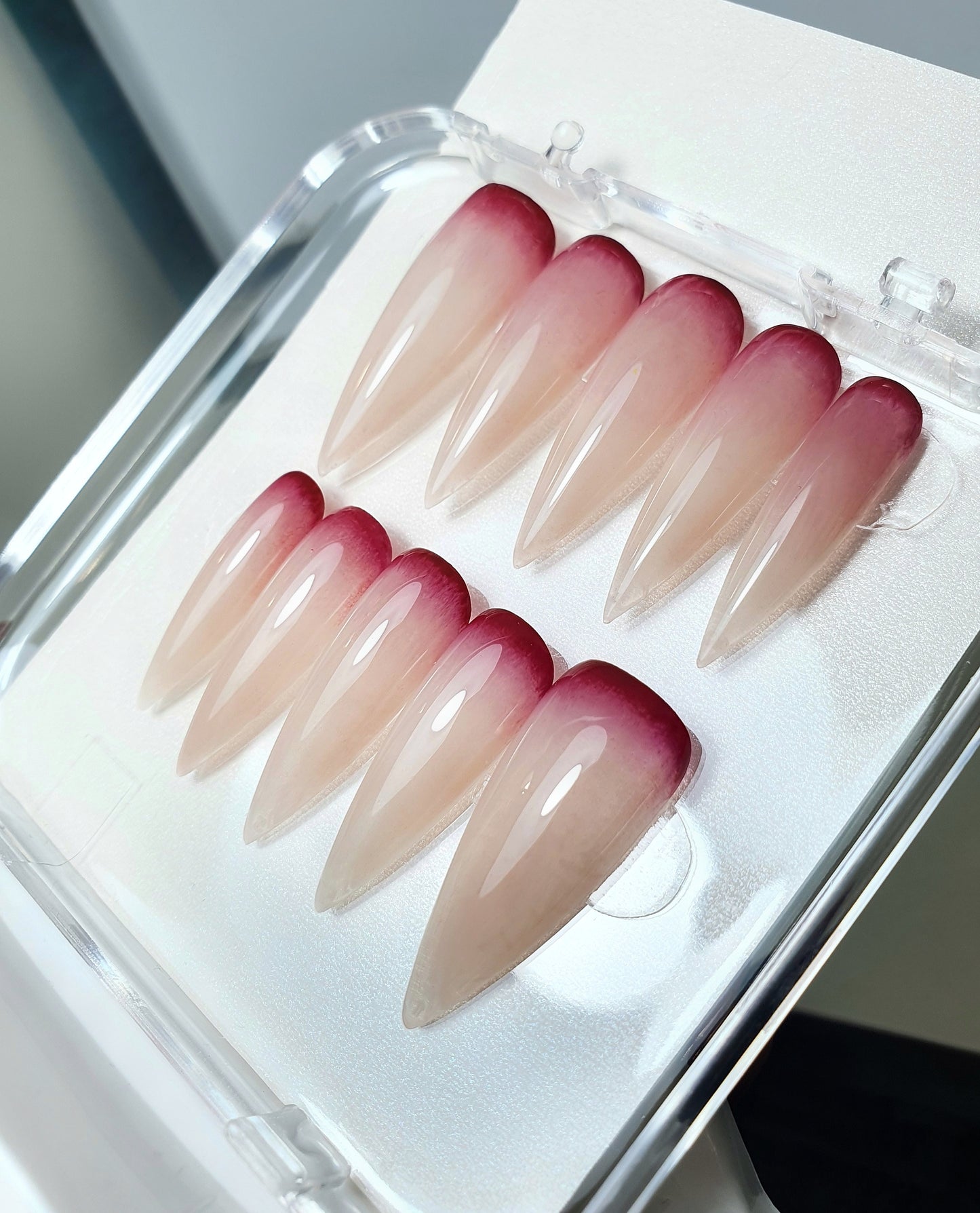 Long Stiletto Nude Press on Nails