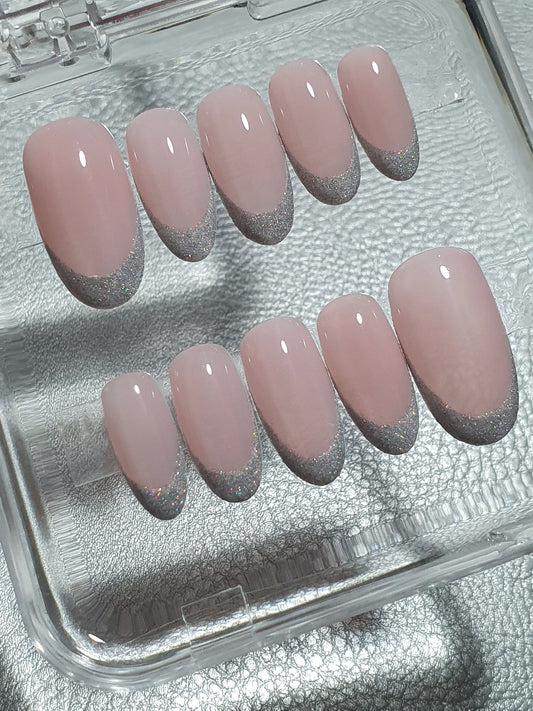 Holographic French Nails
