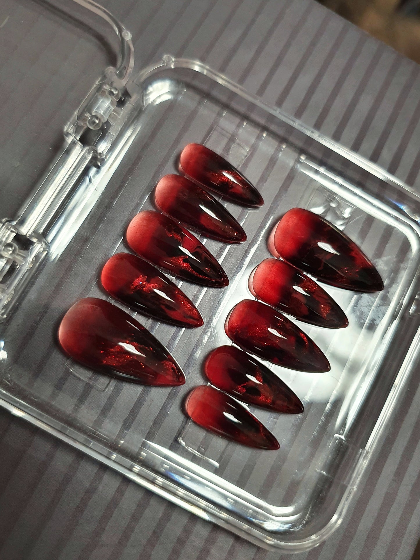 Dark Red Delightful Nails