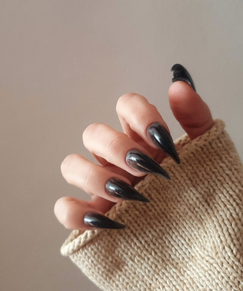Black Werewolves clows, Werewolf Nails, Claw press on nails