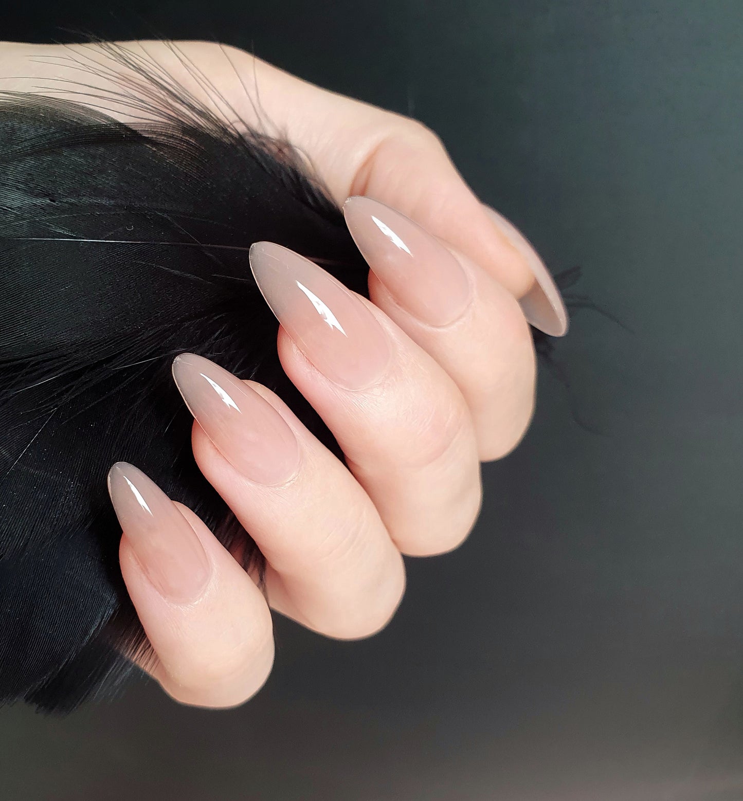 Medium Almond Nude Press on Nails