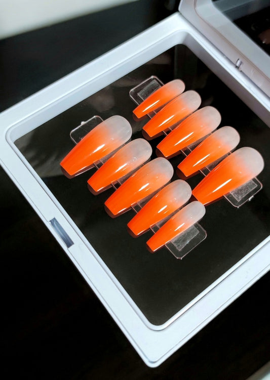 Neon Orange Ombre Nails