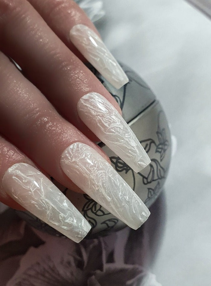 Milky White 3D Pearl Press Ons