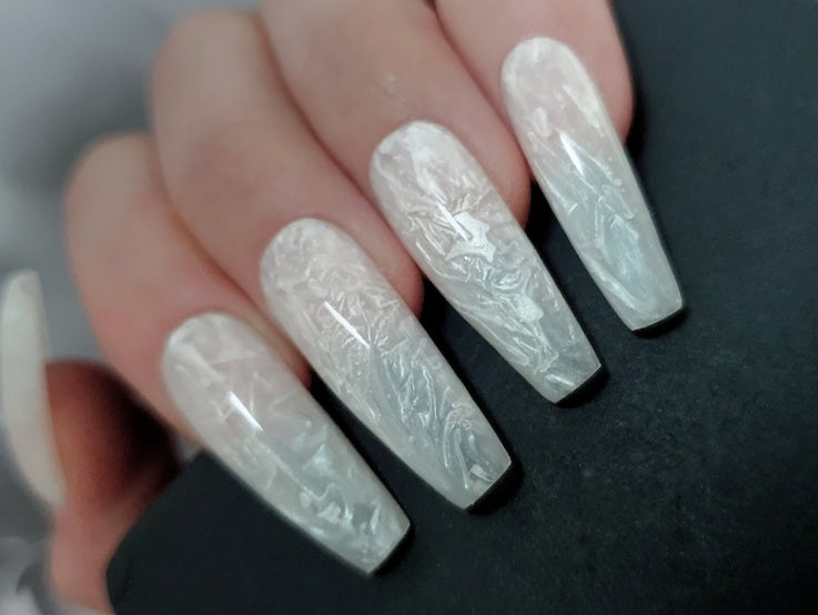 Milky White 3D Pearl Press Ons