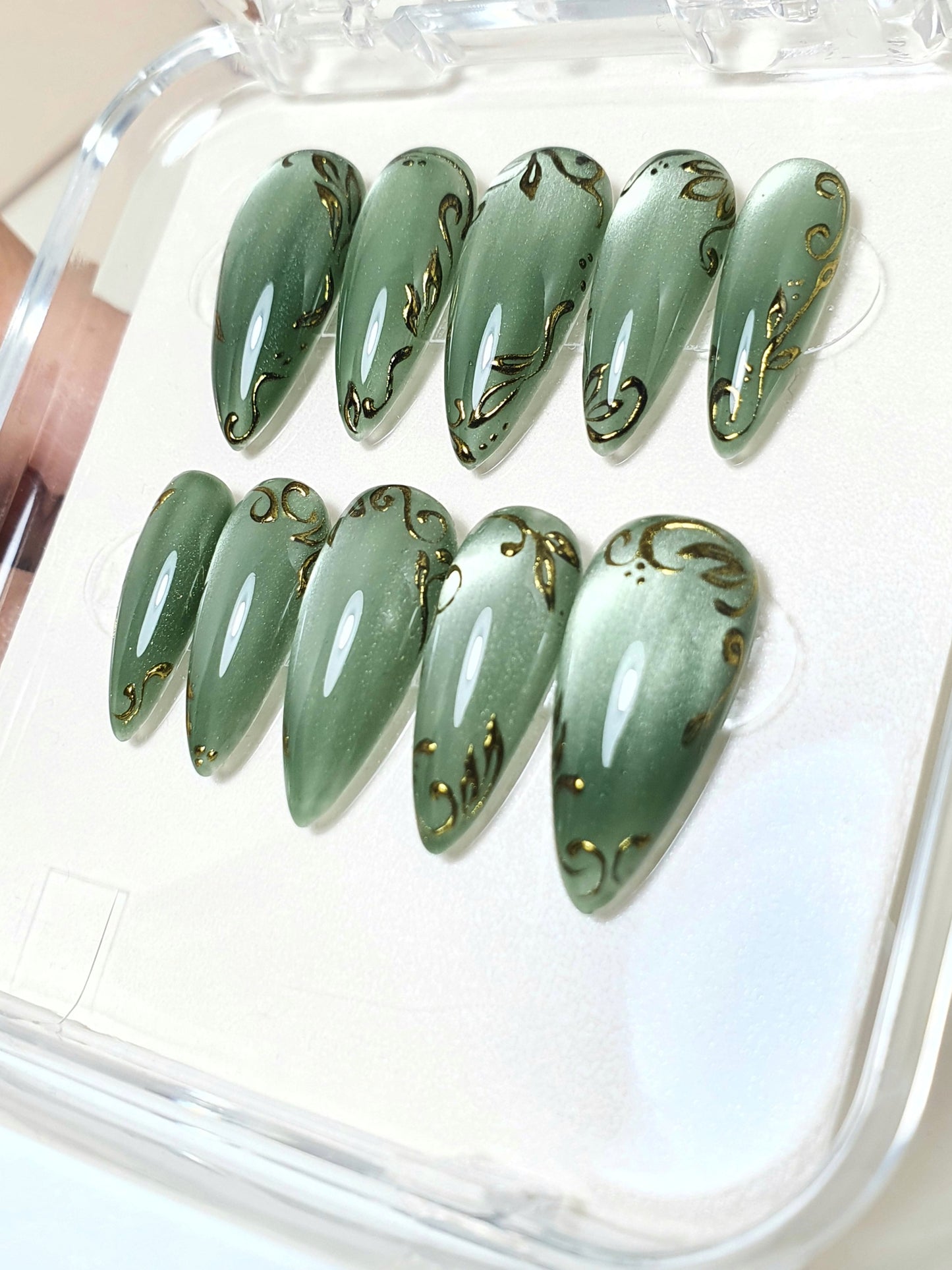 Spring Sage Green Nails