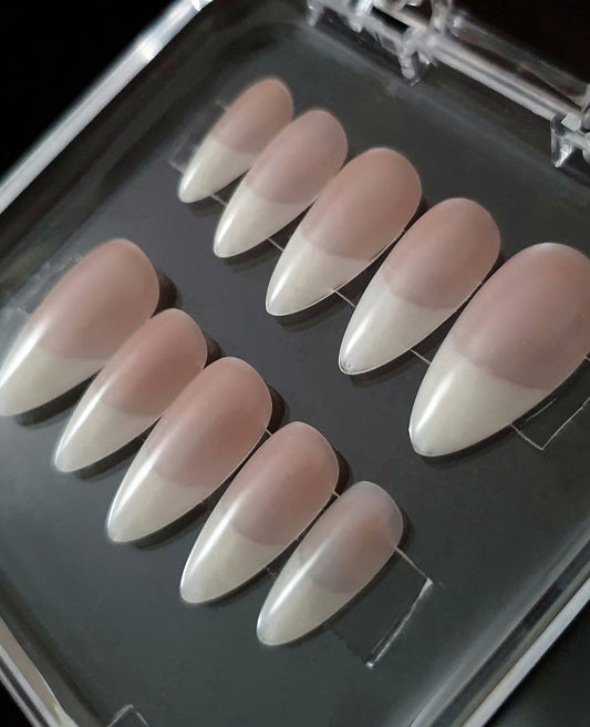 Natural Real Looking French Press on Nails