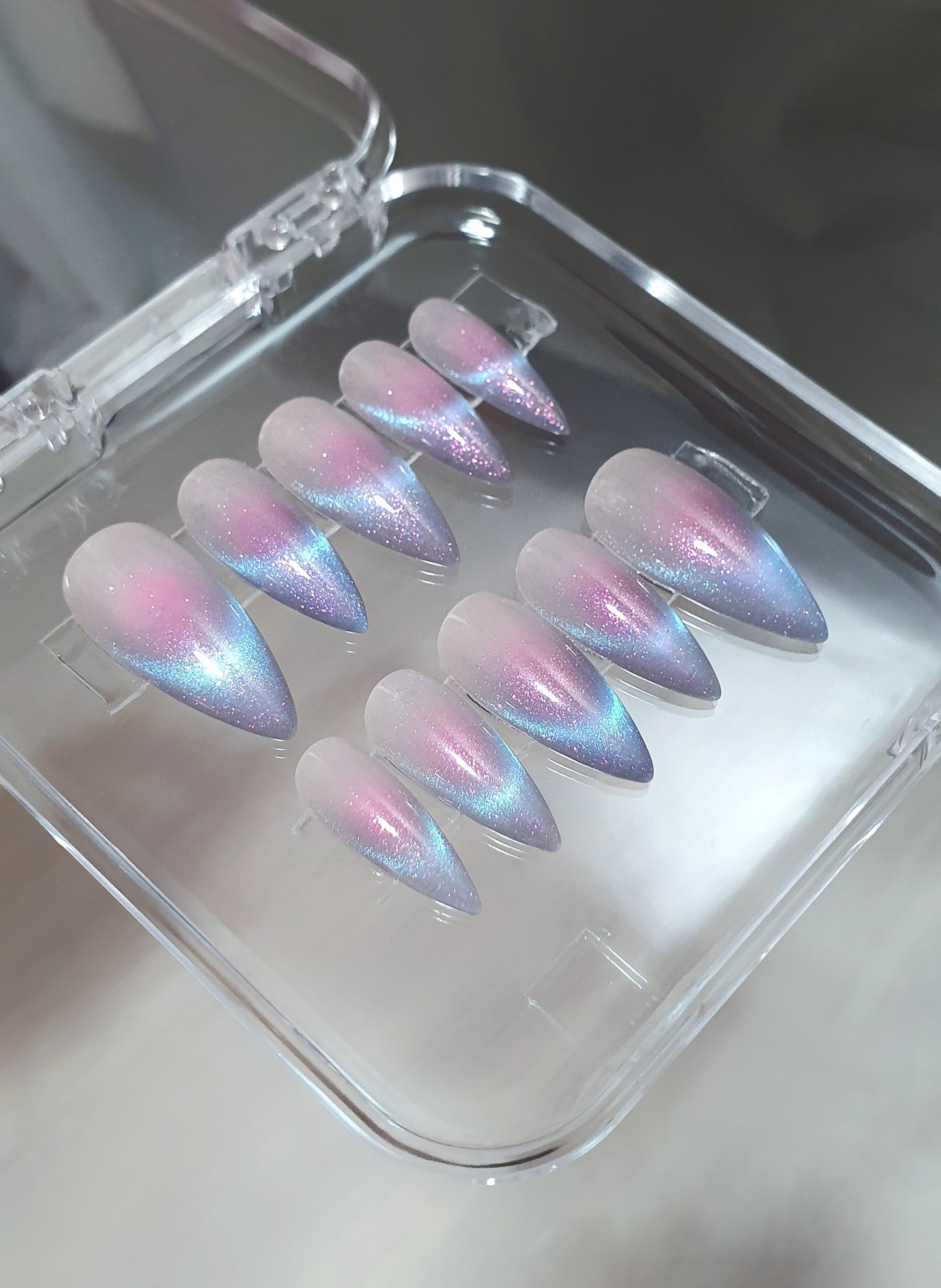 Shimmering French Ombre Nails