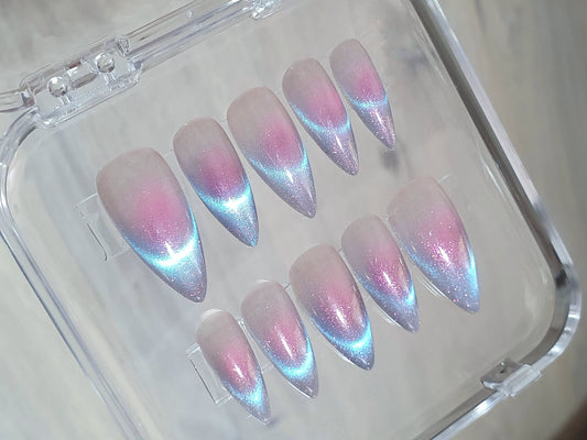 Shimmering French Ombre Nails
