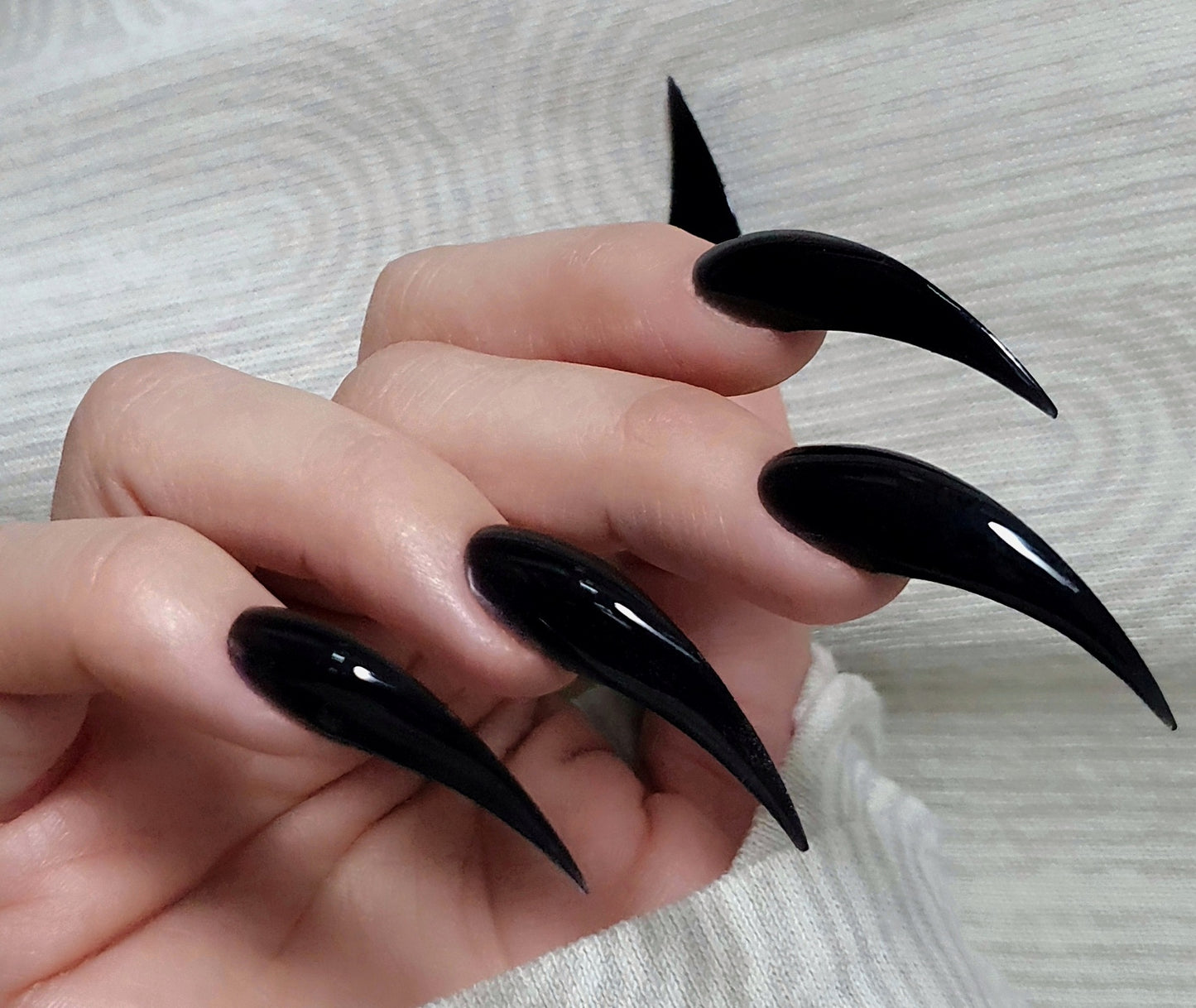 Claw Press On Nails, Black claw nails, Handmade Claw Press on nails, Cosplay nails