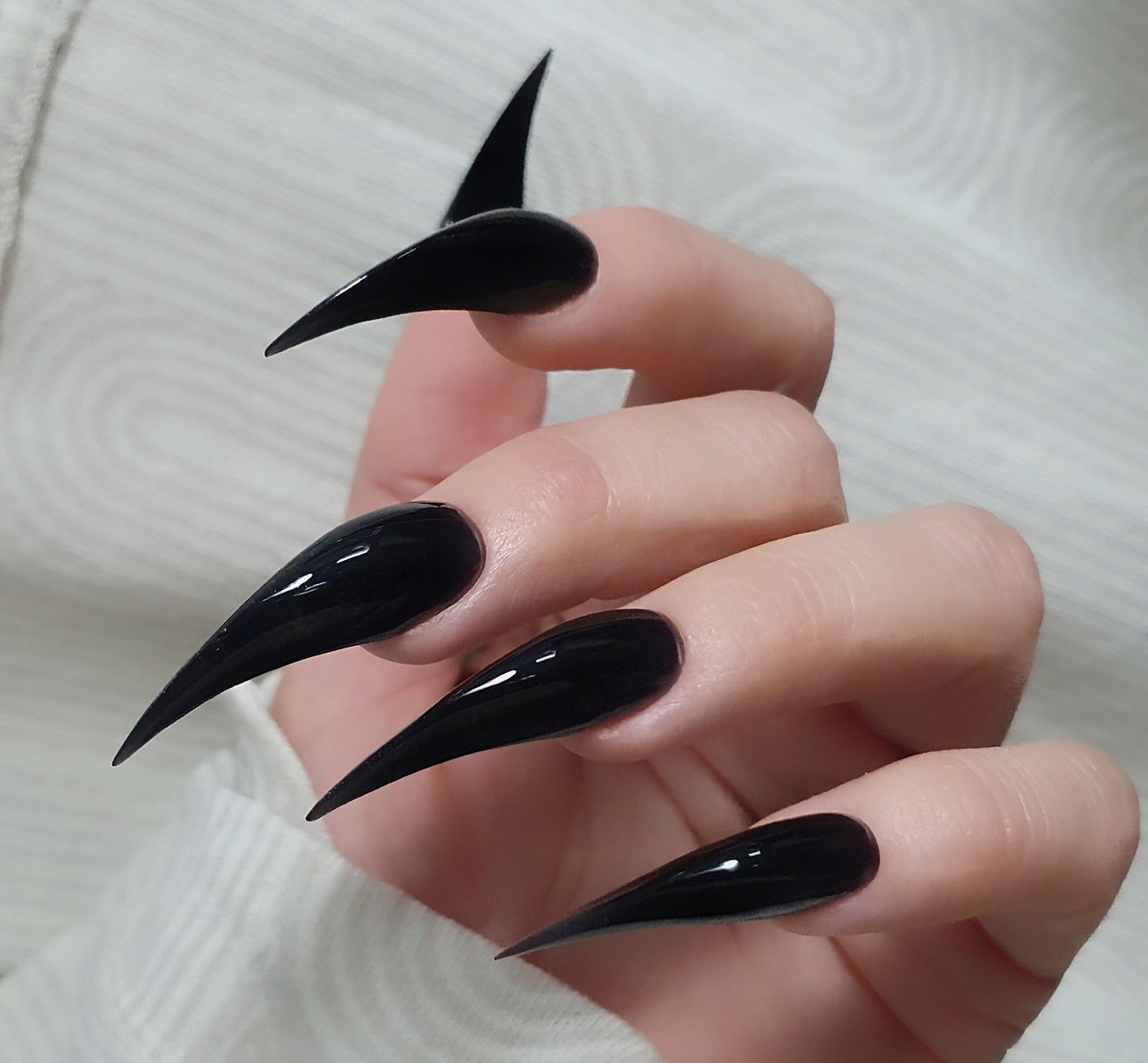 Claw Press On Nails, Black claw nails, Handmade Claw Press on nails, Cosplay nails