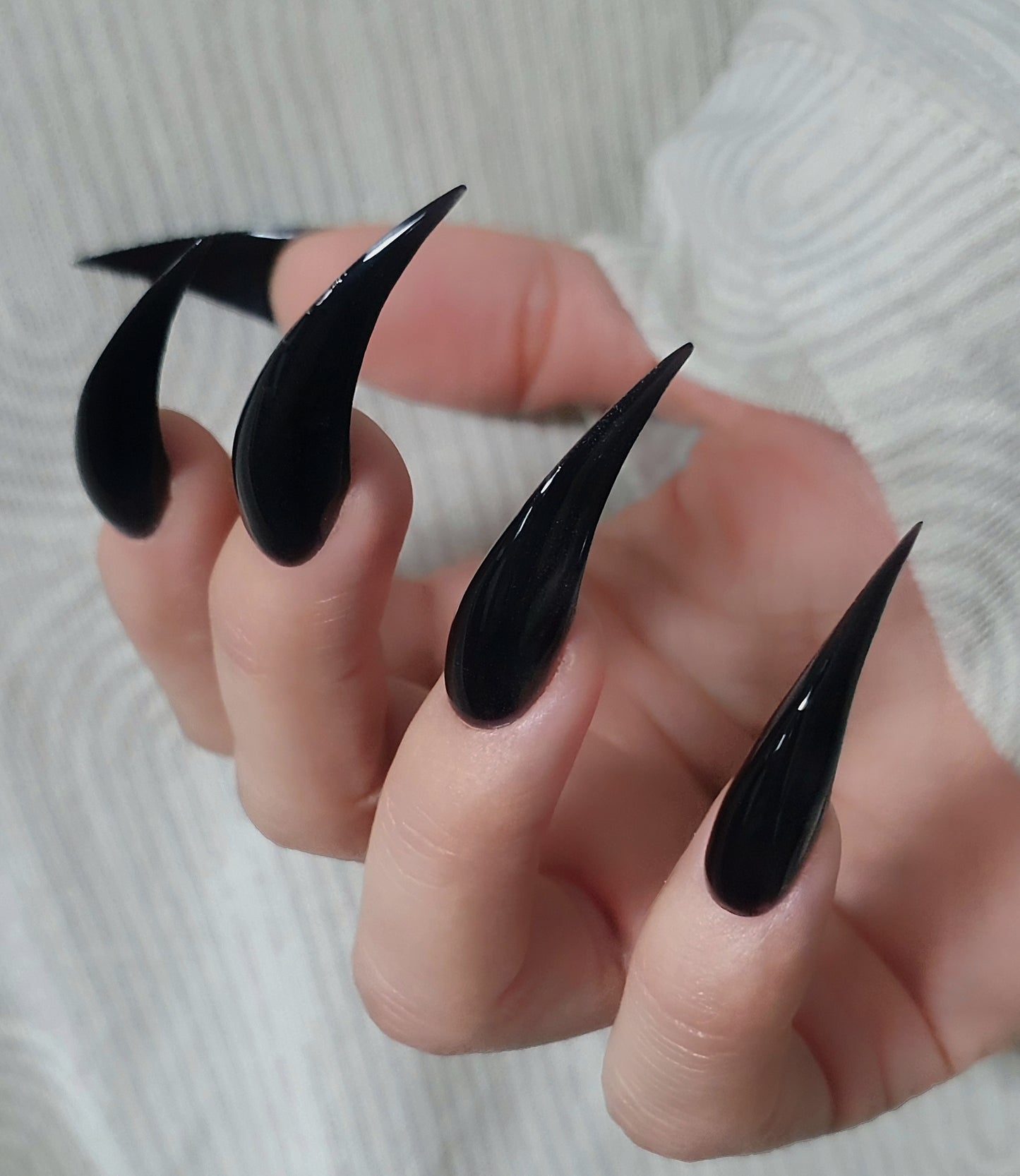 Claw Press On Nails, Black claw nails, Handmade Claw Press on nails, Cosplay nails