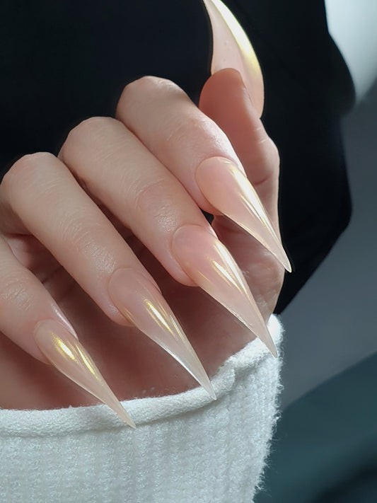 Extralong golden pink claws