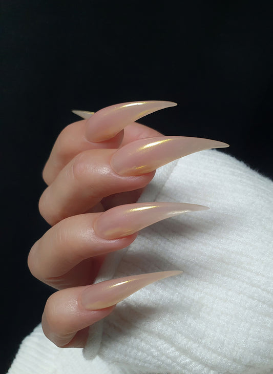 Extralong golden pink claws
