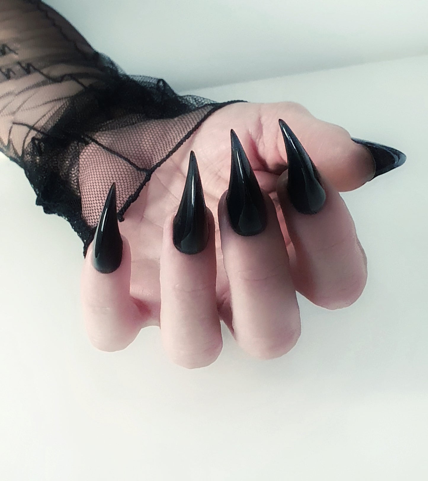 Long Black Curved nails Dragon Claws