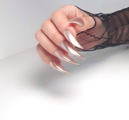 Long Chrome Mirror Claws Nails Reusable Handmade