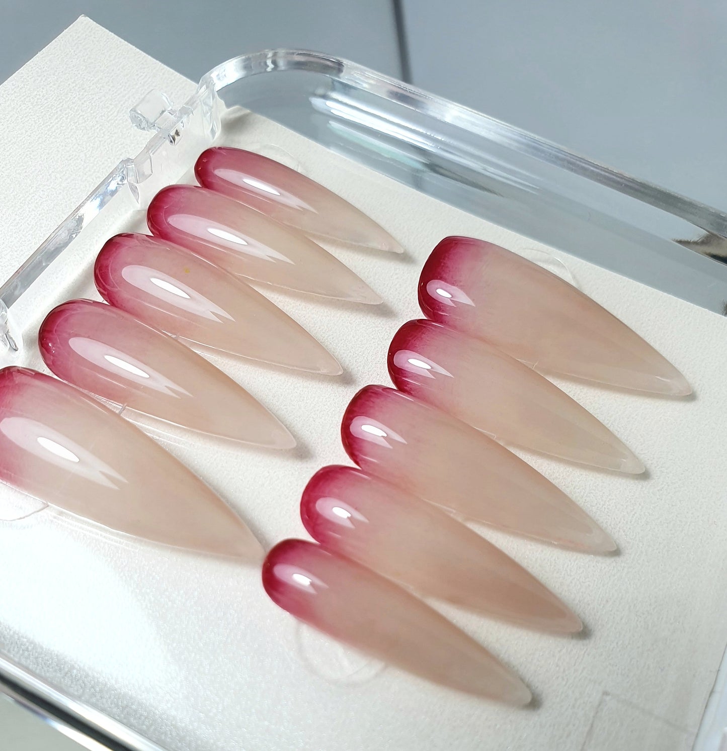 Long Stiletto Nude Press on Nails