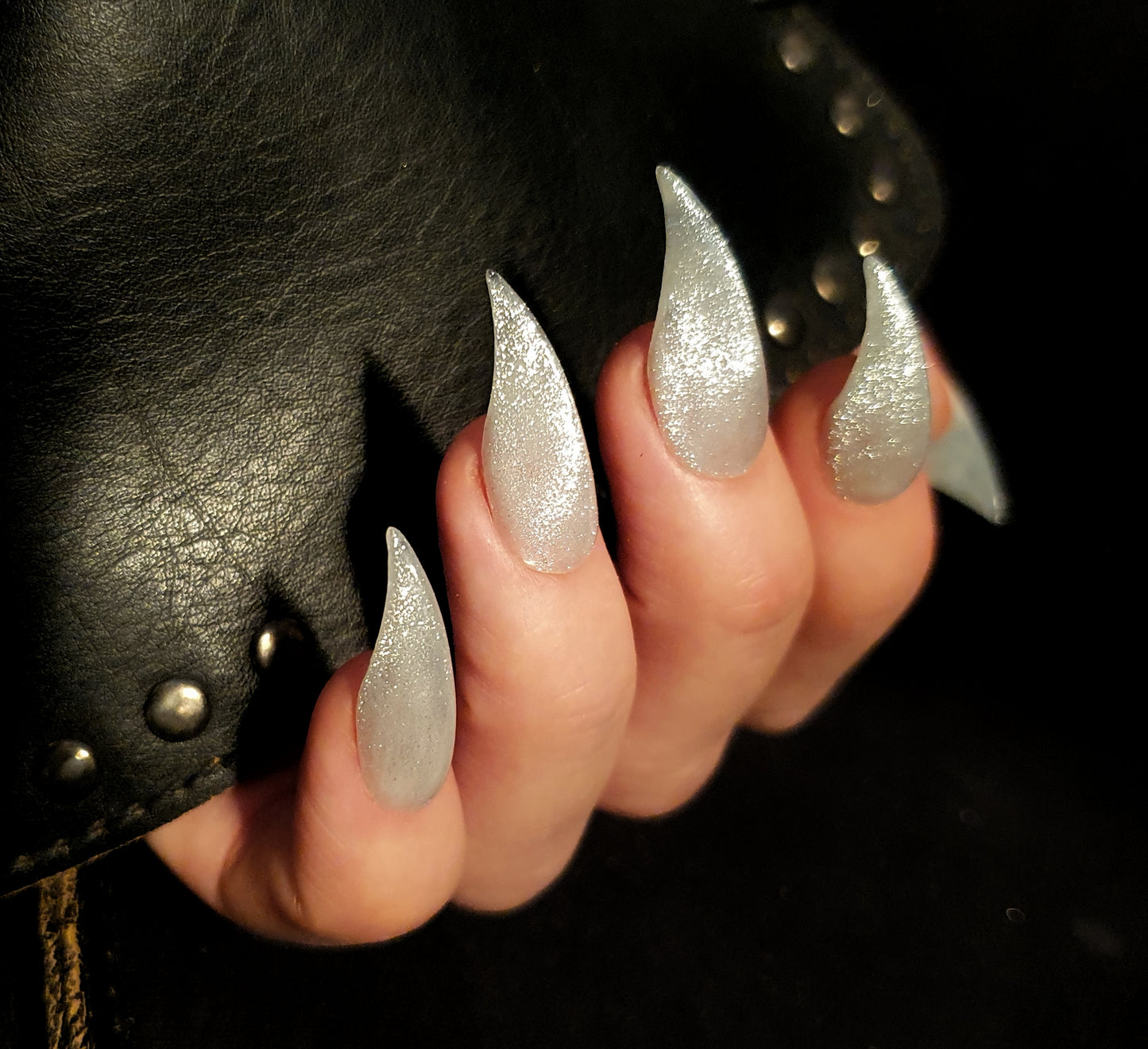 Sparkling Cat Claw Press On Nails, Handmade False Nails