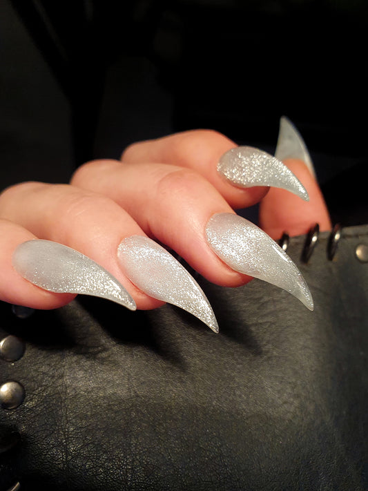 Sparkling Cat Claw Press On Nails, Handmade False Nails