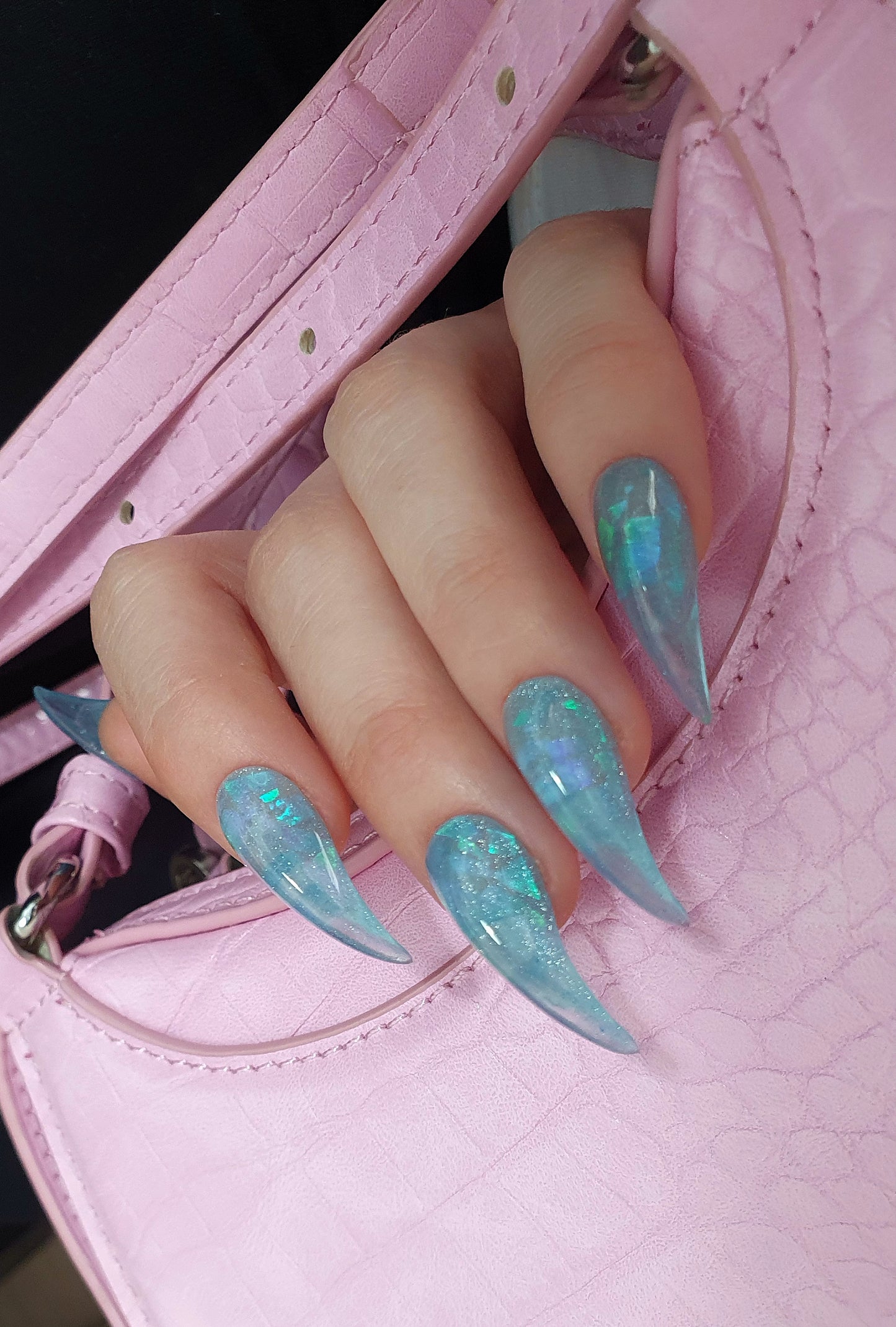 Sparkling Cat Claw Press On Nails, Handmade