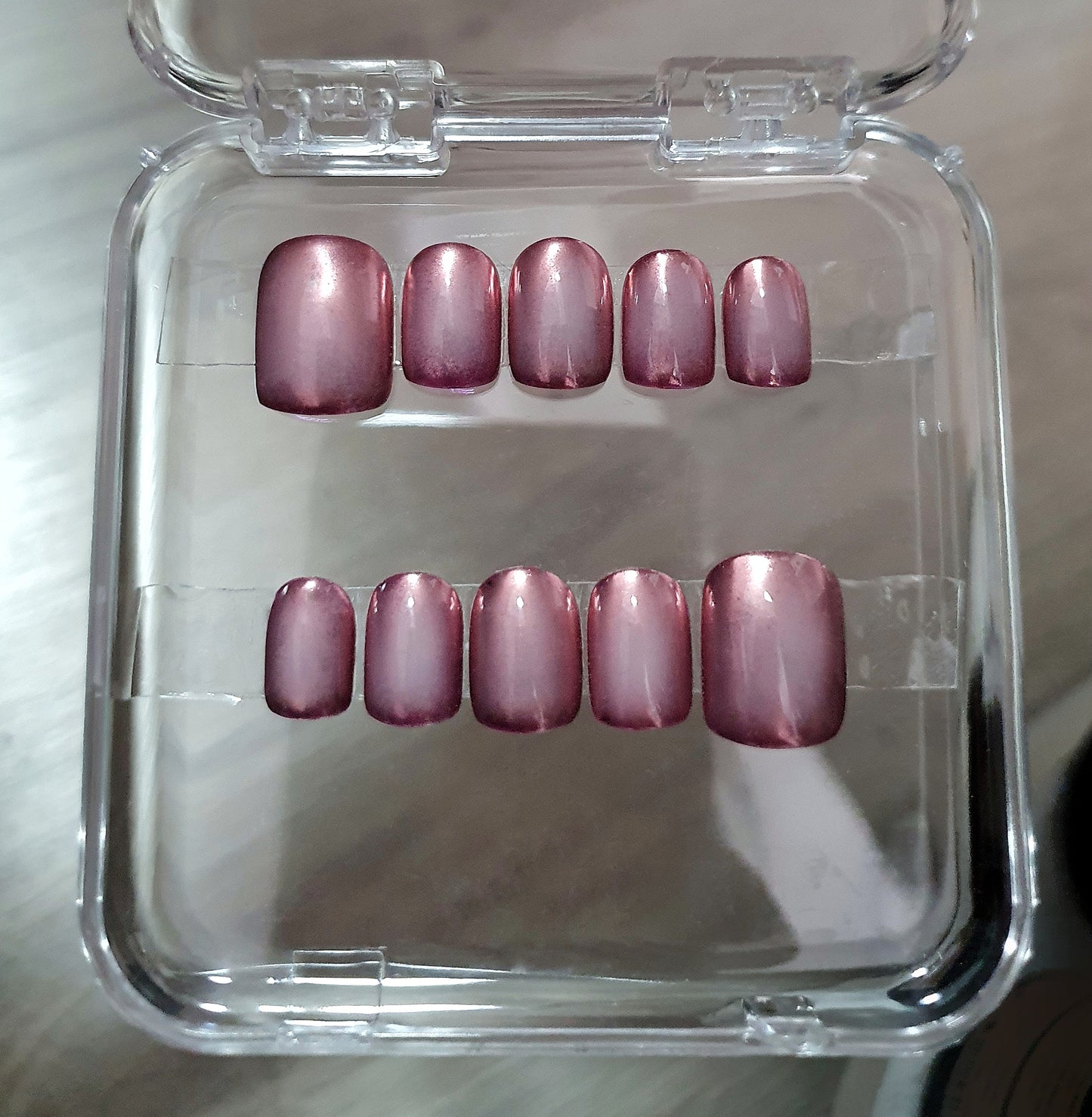 Dark Pink Short Square Press on Nails