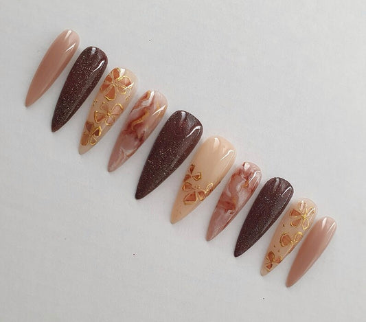 Long Stiletto Reusable Press on Nails Gift for Her