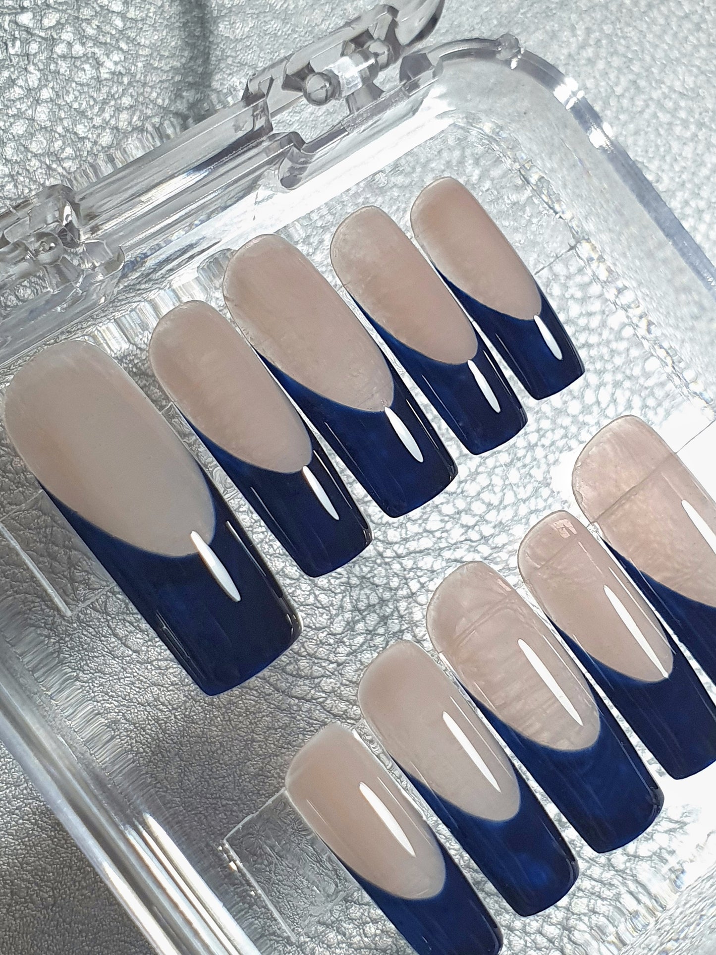 Royal Dark Blue French Tips