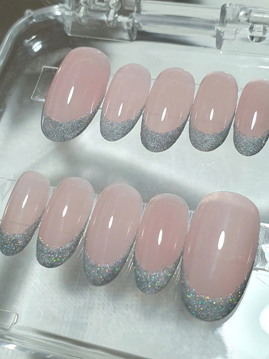 Holographic French Nails