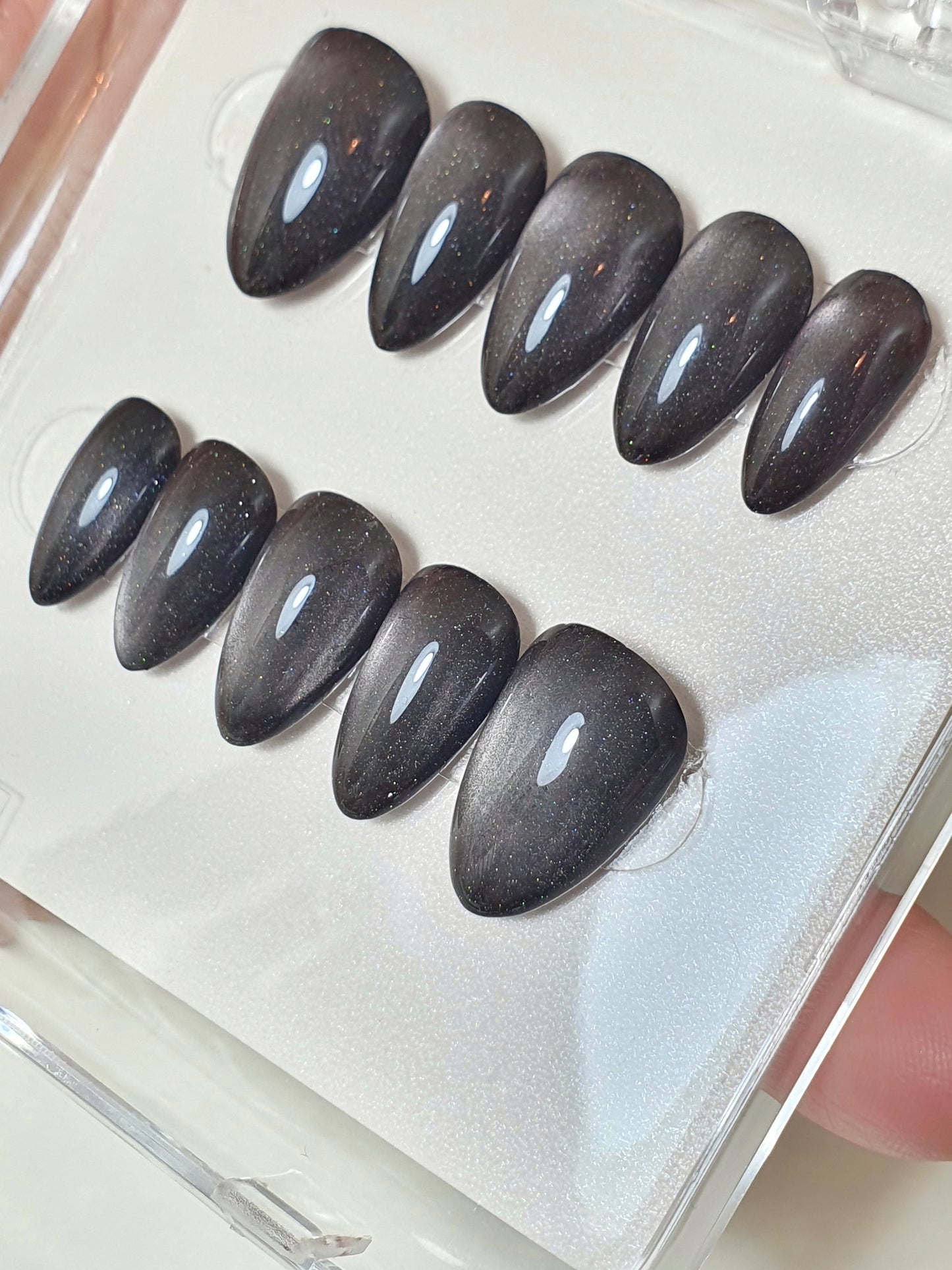 Black Magnetic Cat Eye Nails