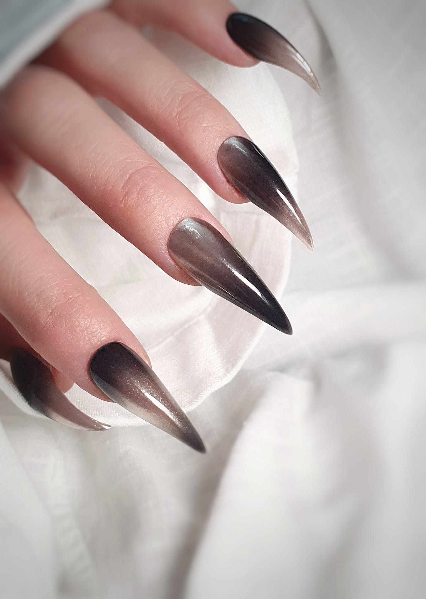 Long Golden Black Claw Press on Nails
