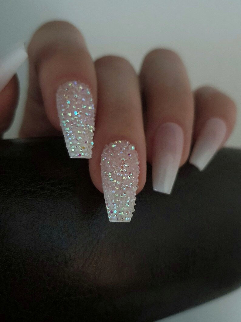 Sparkle Crystal Bridal Nails