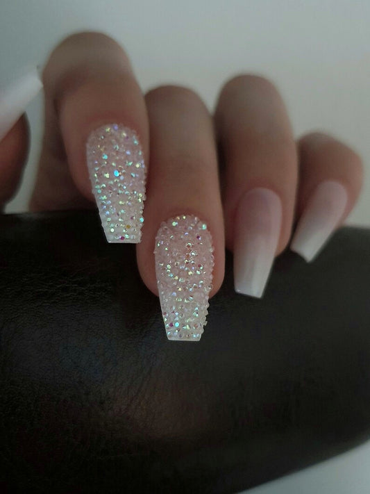 Sparkle Crystal Bridal Nails