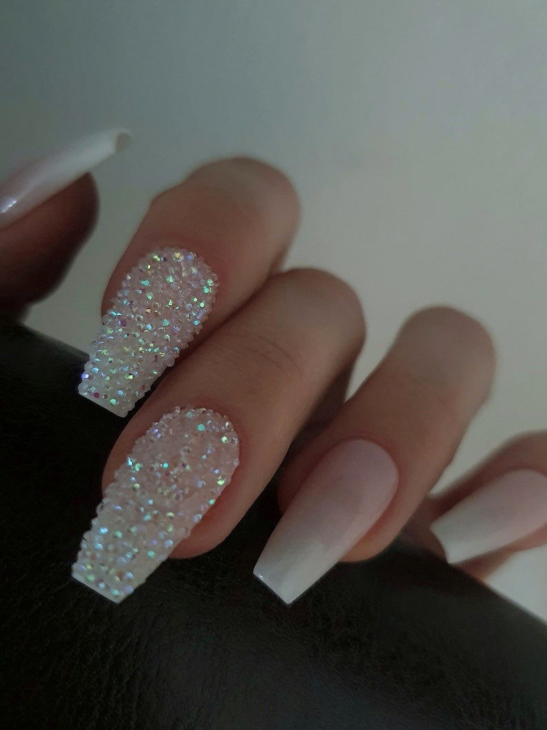 Sparkle Crystal Bridal Nails